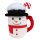 Kissen Becher Schneemann, Rentier & Santa  (3er Set) 16 cm aus Plüsch -  Dekokissen Weihnachten, Plüschtier, Kuschelkissen, Plüschkissen, Dekoration Wohnzimmer