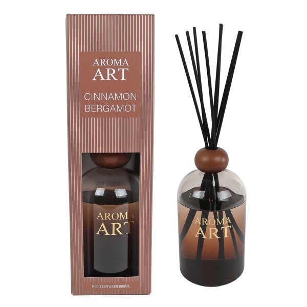 Raumduft XL Diffuser Aroma Art Cinnamon Bergamot 800 ml  - Lufterfrischer, Parfüm, Duftstäbchen, Luxus Raum Duft, Verdunster