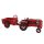 Deko Nostalgie Traktor mit Anhänger rot 32x11 cm aus Metall - Bauernhof, Trecker, Geschenk für Landwirt, Traktorfreunde, Modellauto, Oldtimer