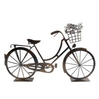 Dekofigur Fahrrad 56x35 cm aus antikem Metall - Skulptur...