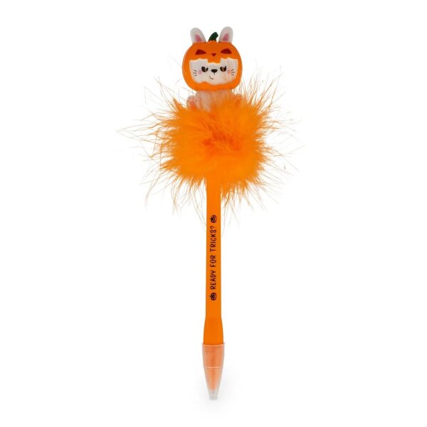 Legami Leuchtender Kugelschreiber PUMPKIN BUNNY orange mit schwarzer Tinte - Halloween Stift Büro & Schule, Hase mit Kürbis