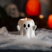 Legami Duftkerze GHOST Halloween mit Amber Night Duft - Kerze im Keramiktopf, Geisterkerze