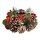 Adventsgesteck mit Zapfen, roten Beeren, Kugel und Teelichtglas D:19 cm  - Adventsdeko, Adventskranz, Weihnachten, Advent, Weihnachtsdeko, weihnachtliche Tischdeko
