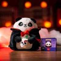 Legami Super Soft Mini Kuscheltier VAMPIR PANDA Bam-Boo! - Plüschtier Halloween freistehend, Kissen super weich und flauschig, Kuschelkissen Pandabär
