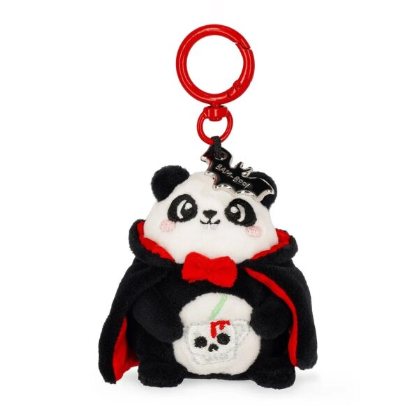Legami Schlüsselanhänger mit Super Soft Plüschtier VAMPIR PANDA  Bam-Boo! - Kuscheltier Halloween super weich und flauschig, Schlüssel Anhänger Pandabär