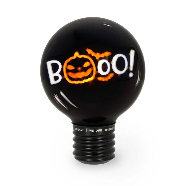 Legami Deko Tischlampe in Glühbirnenform Pumpkin Boo - Bulb Fiction XL - Tisch Lampe Halloween, Schreibtischlampe, Dekoration