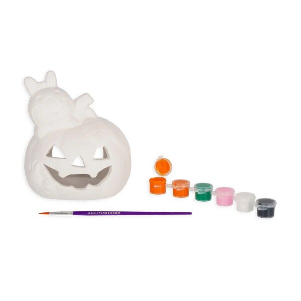 Legami Dekorationsset Halloween Kerzenhalter mit Kürbis und Hase Bunny - Paint your Halloween - Keramikkerzenhalter, DIY Projekt, kreative Dekoration