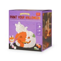 Legami Dekorationsset Halloween Kerzenhalter mit Kürbis und Hase Bunny - Paint your Halloween - Keramikkerzenhalter, DIY Projekt, kreative Dekoration