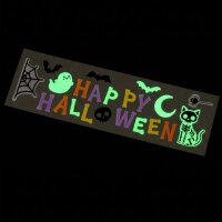Legami Halloween Gel-Fensteraufkleber mit Leuchteffekt - Window-Glow - Fensterdeko mit Leuchteffekt - Happy Halloween, Spinne, Katze, Geist