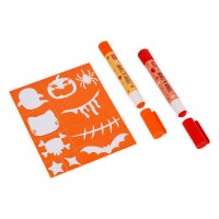 Legami Halloween Set mit 6 Gesichtsschminke-Stiften inkl. Schablone - Trick & Twist - Deko Halloweenparty, Gesichtsschminke-Set, Halloween-Make-up