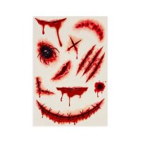 Legami Halloween Tattoos - Abzieh-Tattoos mit blutigen Kratzern, Schußlöchern, Bißwunden - Aufkleber, Deko Halloweenparty