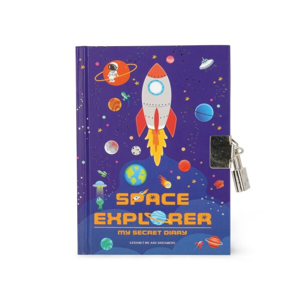 Legami Geheimes Tagebuch mit Vorhängeschloß WELTALL RAKETE - My Secret Diary - Notizbuch, Reisetagebuch, Kindertagebuch