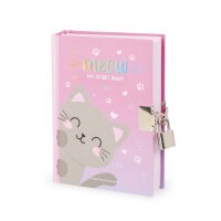 Legami Geheimes Tagebuch mit Vorhängeschloss KATZE KITTY Meow - My Secret Diary - Notizbuch, Reisetagebuch, Kindertagebuch