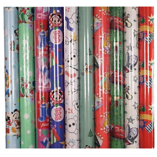 Geschenkpapier Set Disney Motive Weihnachten (10 Rollen) 2 m x 70 cm - Geschenkpapier für Disney Fans, Geschenkverpackung