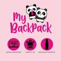 Legami Rucksack PANDA - My backpack - aus Polyester - Schultasche, Schulrucksack, für Schule & Freizeit
