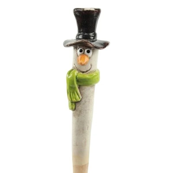 Gartenstecker Schneemann H:23,9 cm aus Keramik -...