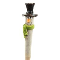 Gartenstecker Schneemann H:23,9 cm aus Keramik -...