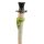 Gartenstecker Schneemann H:23,9 cm aus Keramik - Blumenstecker Winter, Beetstecker, Deko Garten, Gartendeko, Gartenfigur