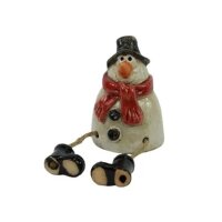 Kantenhocker Schneemann mit Füßen H:8 cm aus Keramik -...