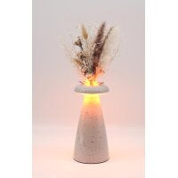 Tischleuchte 3in1 NOVA – Tischlampe mit Vase & Raumduft, dimmbar, Akku, beige gesprenkelt, H:21 cm - Tischlampe, Moderner Deko Stil