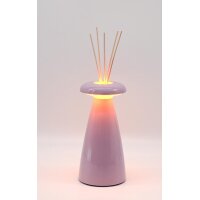Tischleuchte 3in1 NOVA – Tischlampe mit Vase & Raumduft, dimmbar, Akku, rosa, H:21 cm - Tischlampe, Moderner Deko Stil