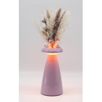 Tischleuchte 3in1 NOVA – Tischlampe mit Vase & Raumduft, dimmbar, Akku, rosa, H:21 cm - Tischlampe, Moderner Deko Stil