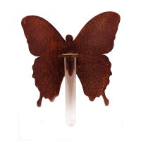 Dekofigur Schmetterling im Rost Design mit Vase,...