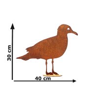 Dekofigur Möwe im Rost Design, Rostfigur für...