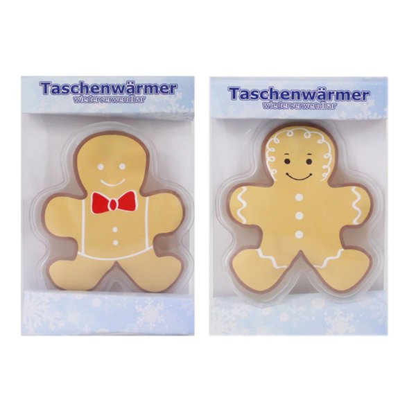 2er Set Taschenwärmer Lebkuchenmann (tolles Wichtelgeschenk) Handwärmer, Taschenheizkissen