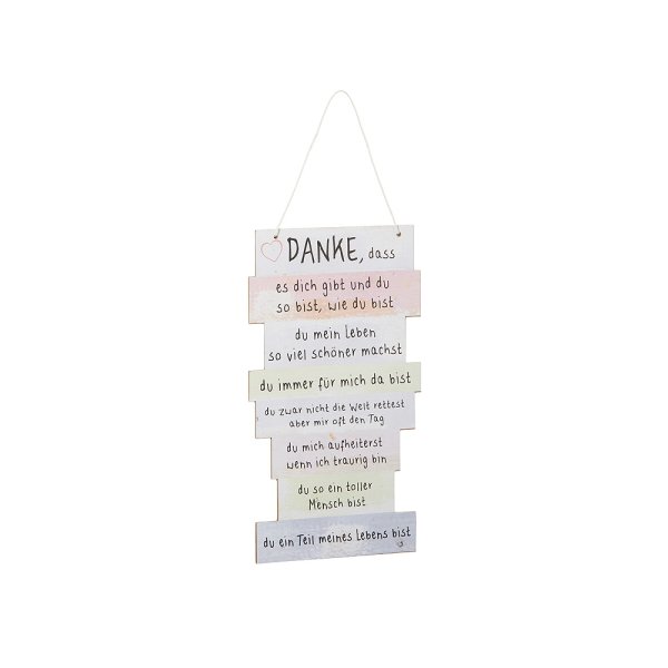 Plankenschild "Danke"- Holzschild zum Muttertag, Hochzeitstag, Valentinstag