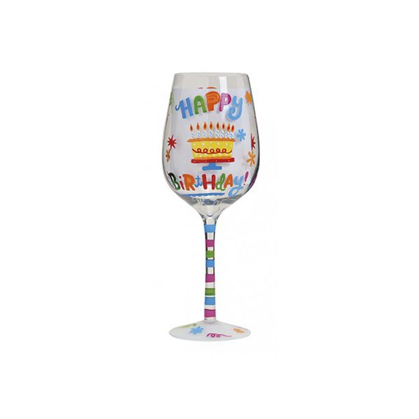 Weinglas Happy Birthday, Torte - Geburtstags Glas, Weinkelch, Geburtstagsgeschenk