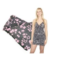 Strandkleid "Sterne" rosa - tolles Sommerkleid aus Baumwolle - Universalgröße