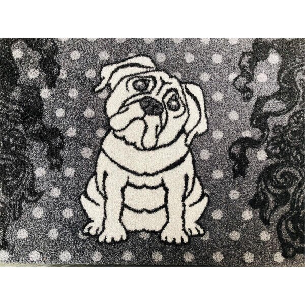 wash+dry Fussmatte Pugs 50x75 cm, waschbar, innen & außen - Mops Fussmatte, Türmatte, Türvorleger